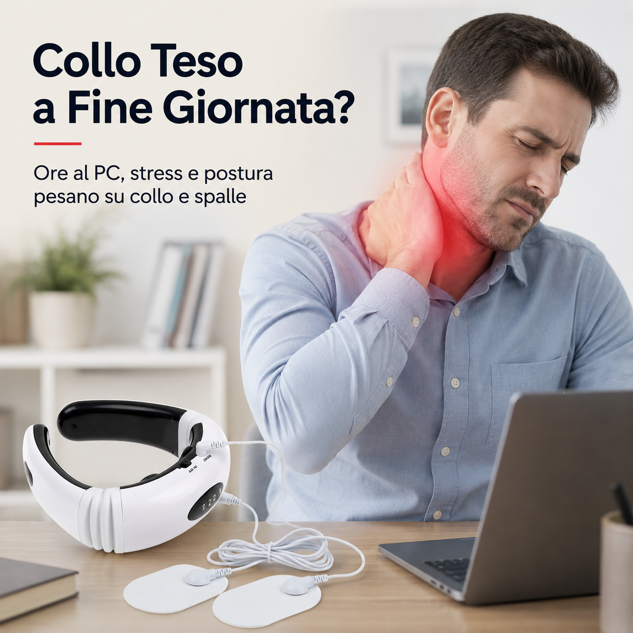 Rilévora™ – Massaggiatore Cervicale 4D Senza Fili