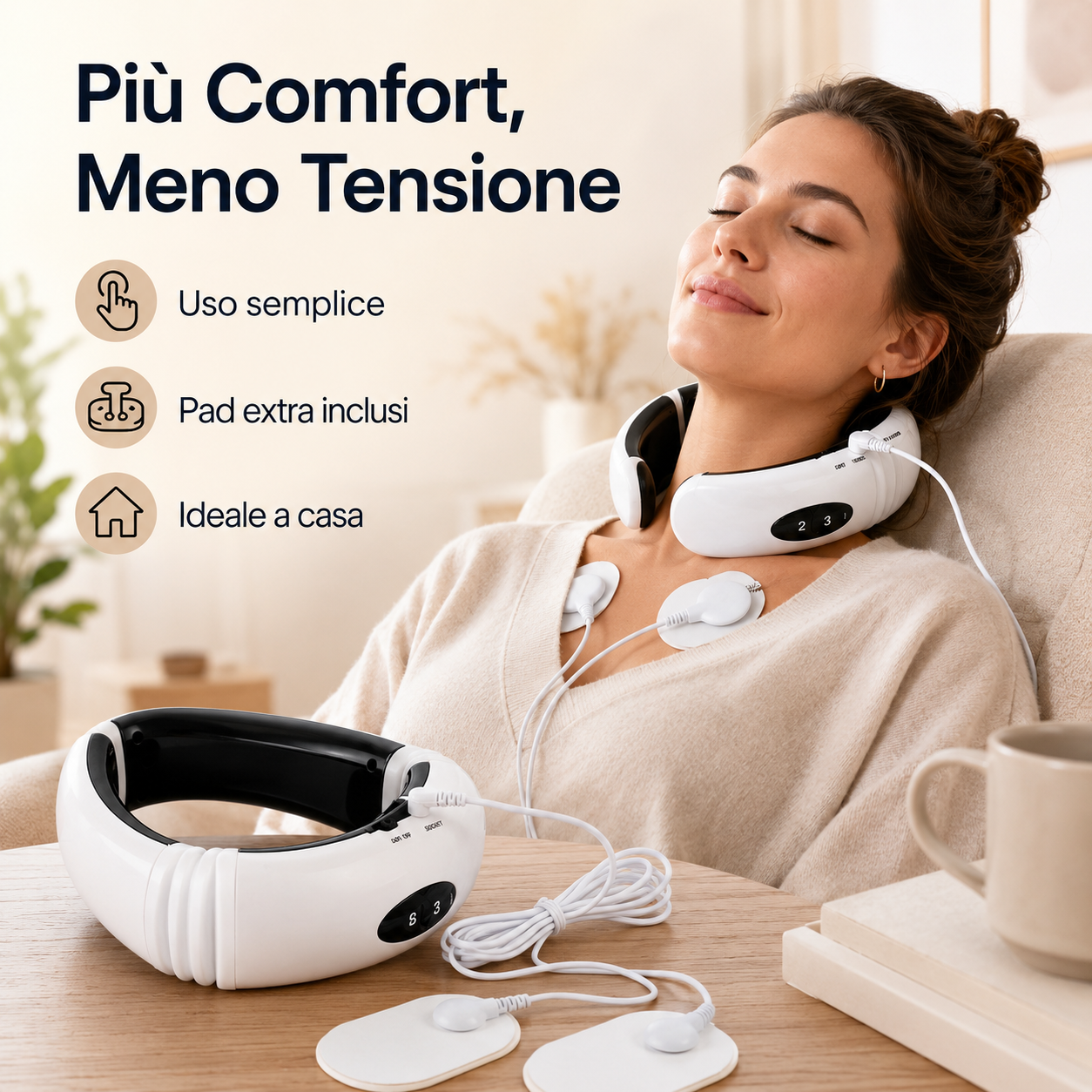 Rilévora™ – Massaggiatore Cervicale 4D Senza Fili