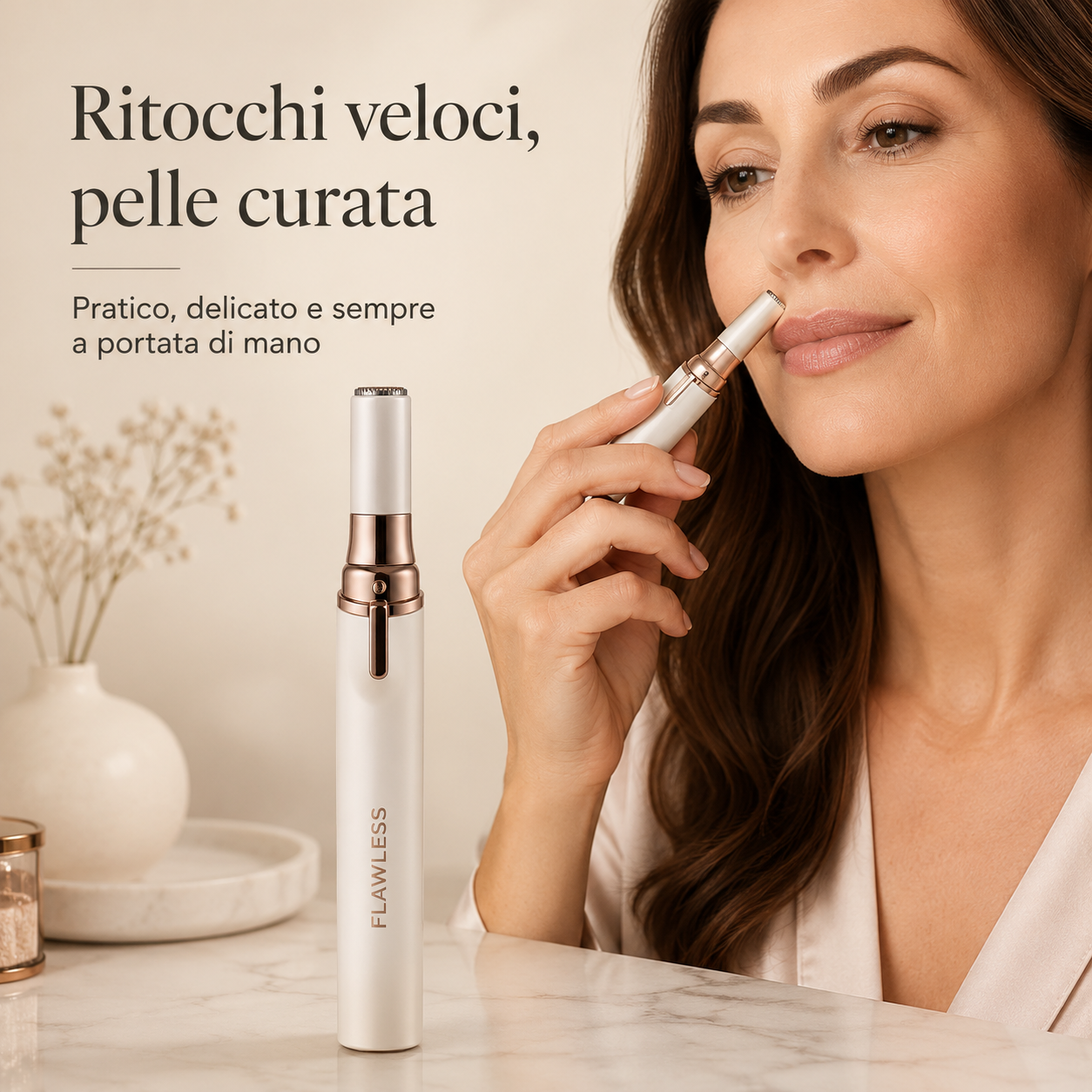 Rasoio Flawless uomo/donna per viso, ascelle e baffetto