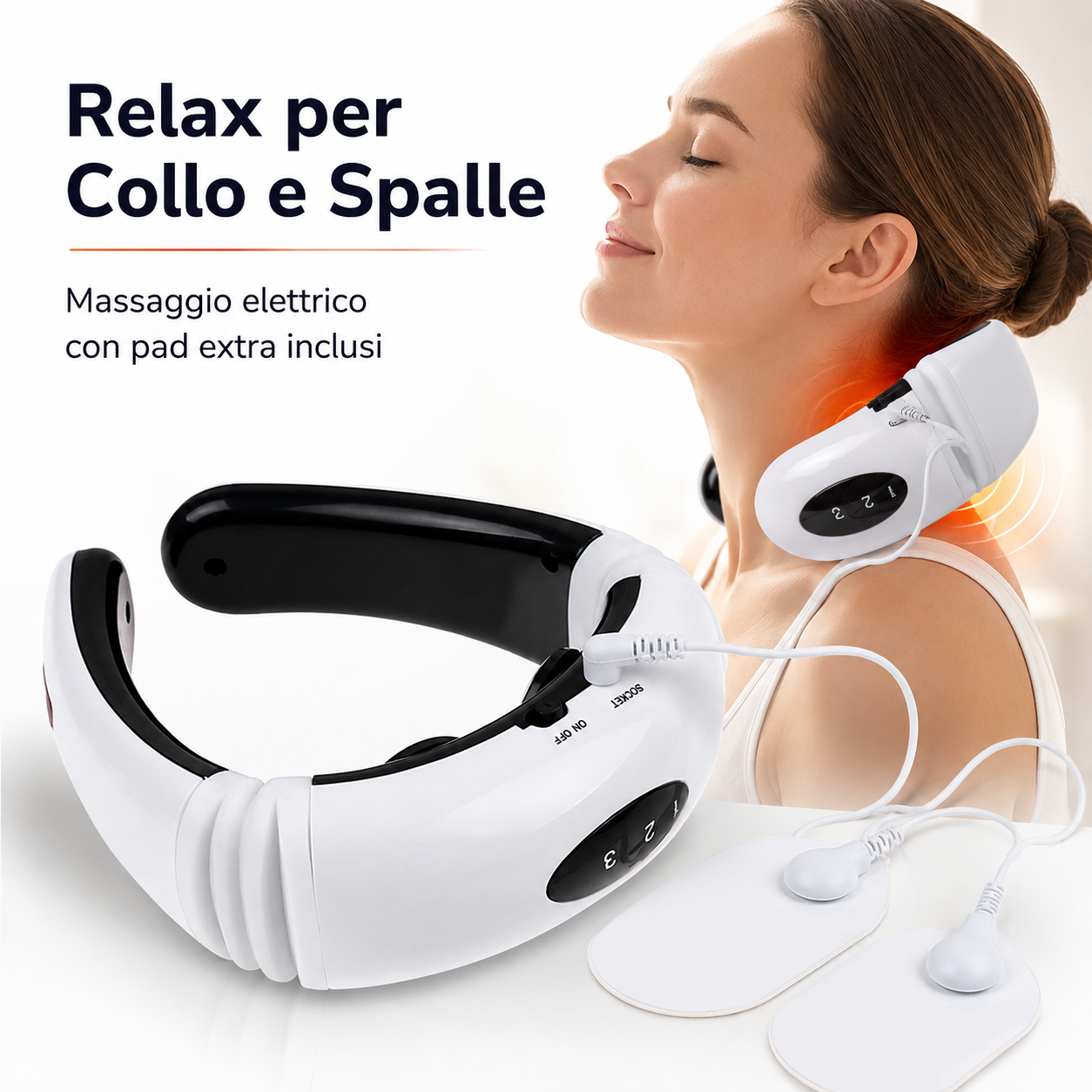Rilévora™ – Massaggiatore Cervicale 4D Senza Fili