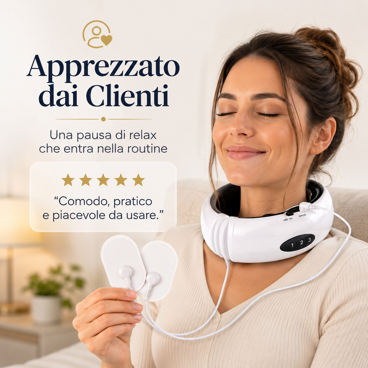 Rilévora™ – Massaggiatore Cervicale 4D Senza Fili