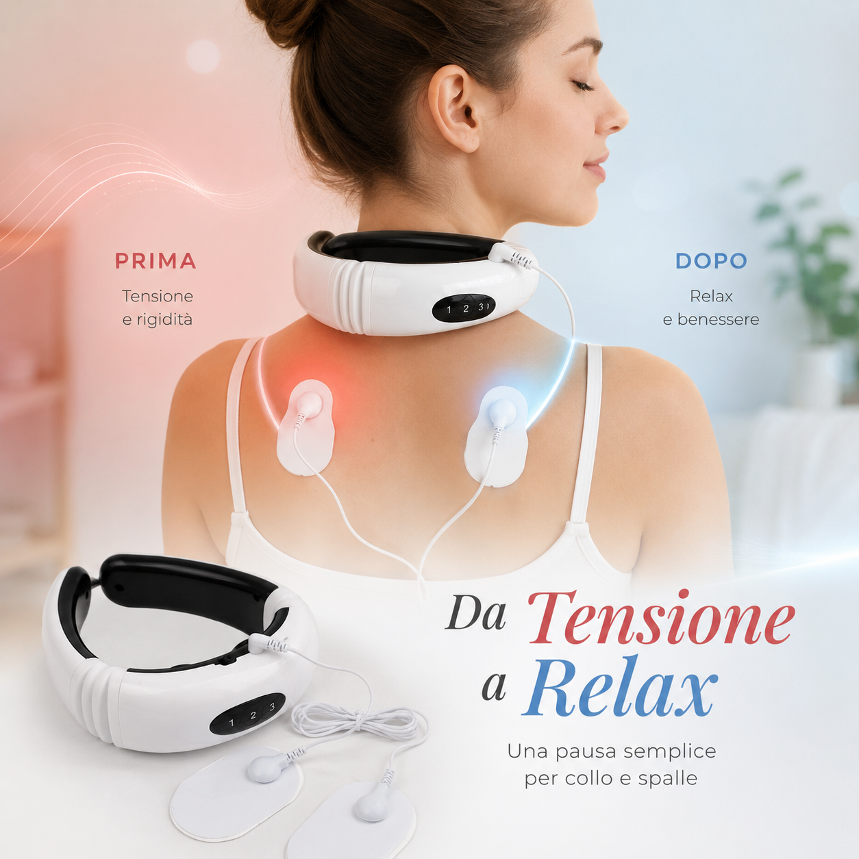 Rilévora™ – Massaggiatore Cervicale 4D Senza Fili