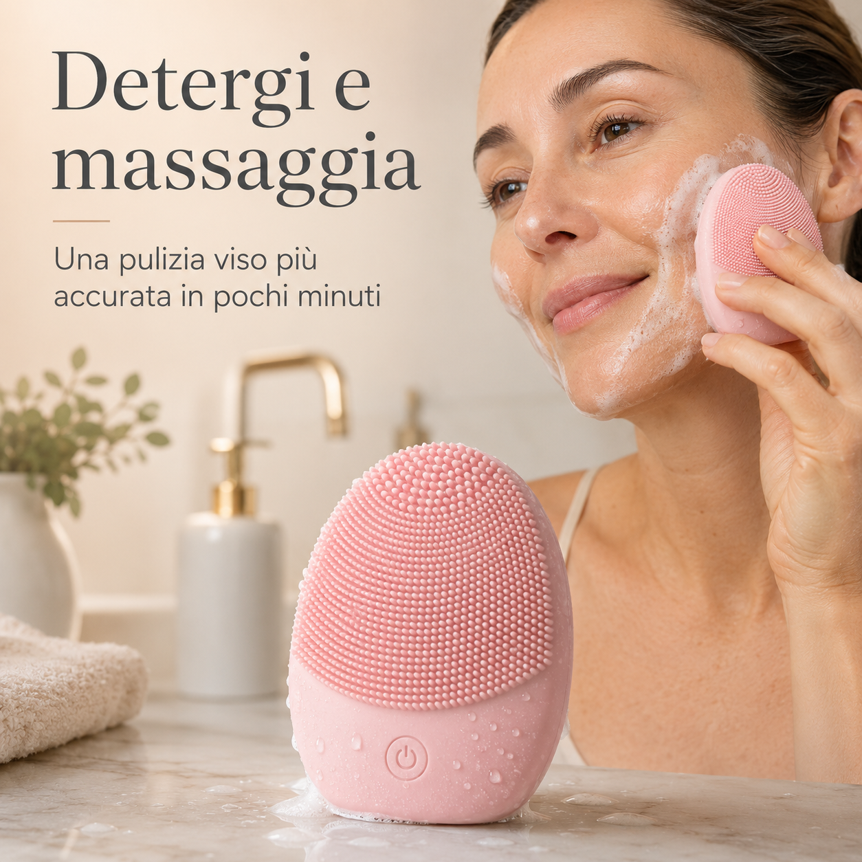 Mini spazzola silicone pulizia viso / massaggio anti-età